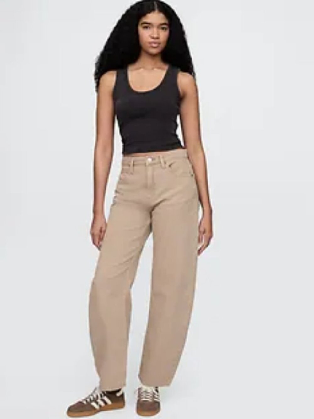 GAP High Rise Barrel Jeans  Size 28R  Classic khaki tan